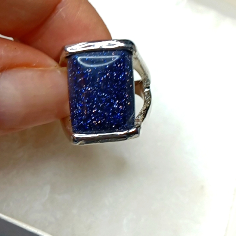 natural Purple Sun Stone  💜  ring 6